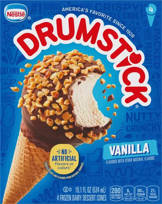 Drumstick Vanilla Frozen Dairy Dessert Cones
