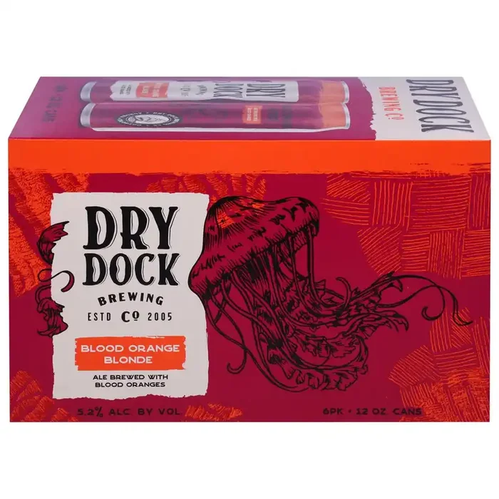 Dry Dock Brewing Co Blonde Blood Orange Beer 6 – 12 oz Cans