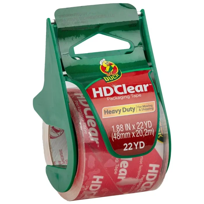 Duck 1.88-Inches x 22.2-Yards HD Clear Moving tape Dispenser Included