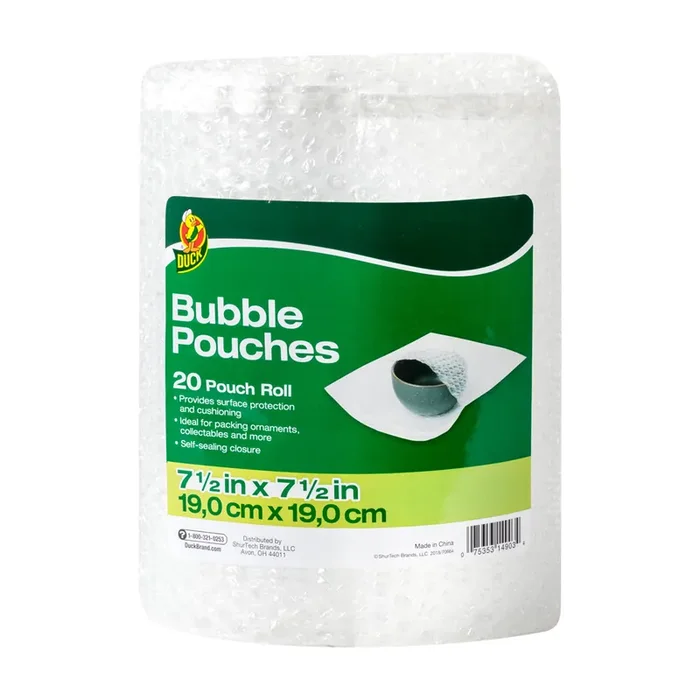Duck Brand Bubble Pouches Roll, Clear
