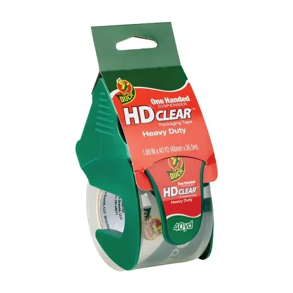 Duck Brand HD Clear Heavy-Duty Packaging Tape with Dispenser