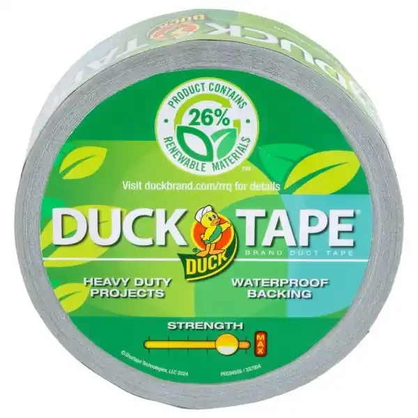 Duck Renewable Material Duck Tape Rolls, 20 Yd X 1-15/16″”, Silver, Pack Of 12 Rolls