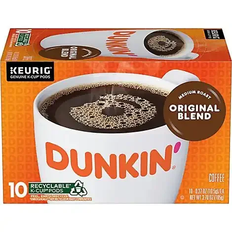 Dunkin Donuts Coffee K-Cup Pods Medium Roast Original Blend – 10-0.37 Oz