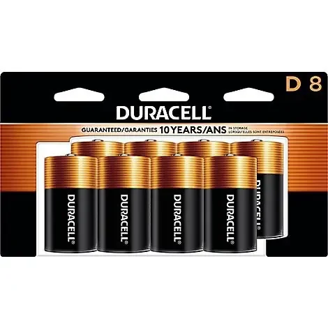 Duracell Battery D Alkaline Personal Power – 8 Count