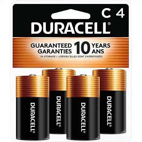 Duracell Coppertop C Alkaline Batteries – 4 Count