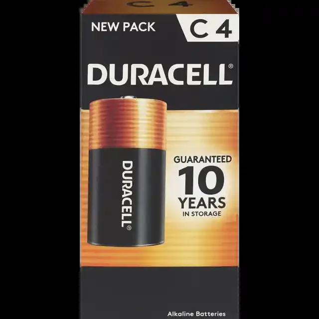 Duracell Coppertop Power Boost C Alkaline Batteries, 4 Ct