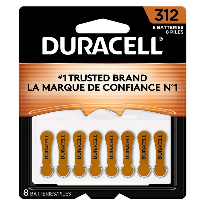 Duracell Hearing Aid Battery, Size 312