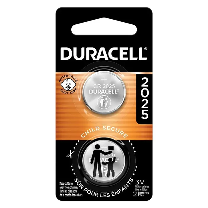 Duracell Lithium Coin with bitter coating 2025 Lithium CR2025 Coin Batteries 2 -Pack