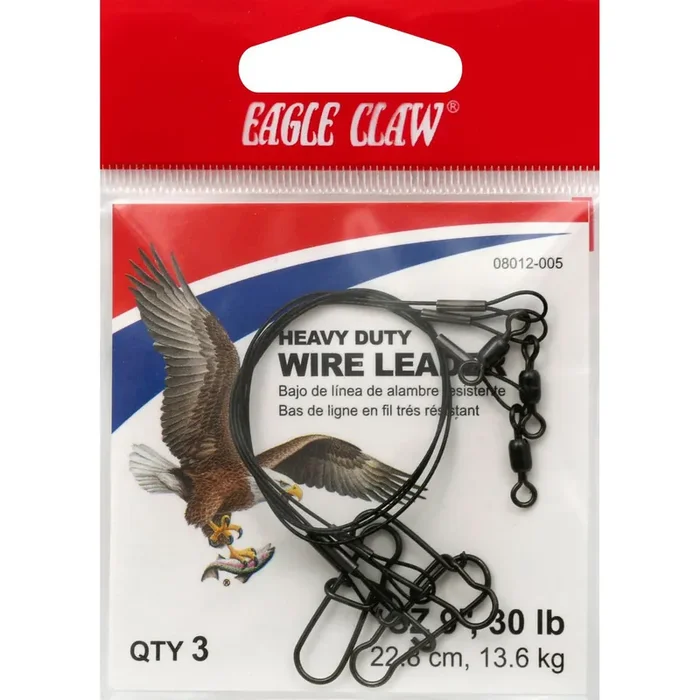 Eagle Claw Heavy Duty Wire Leader 9″, 30 lb