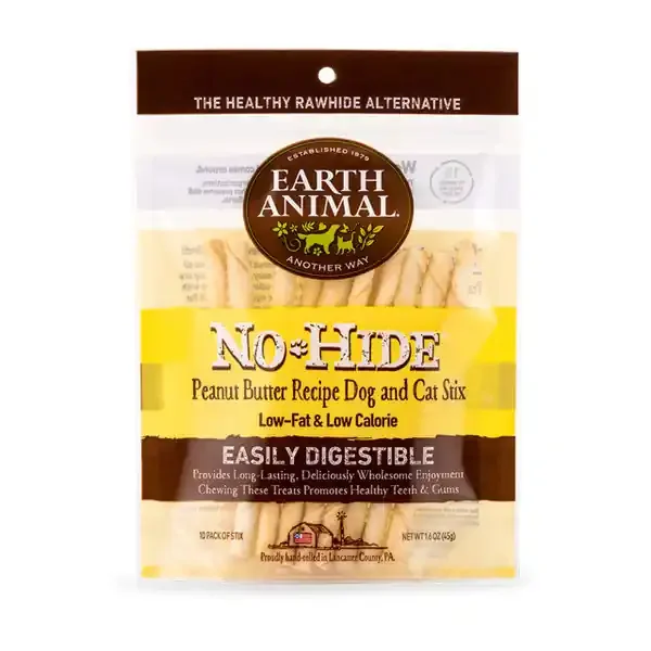 EARTH ANIMAL DOG NO-HIDE STIX PEANUT BUTTER 10 PACK