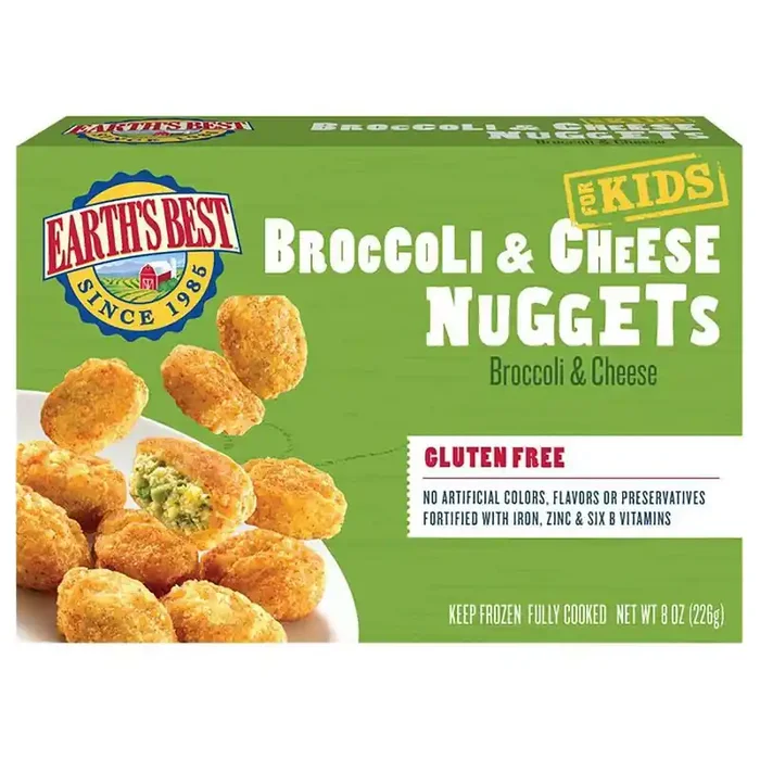 Earth‘s Best Gluten Free Frozen Broccoli and Cheese Nuggets for Kids – 8oz