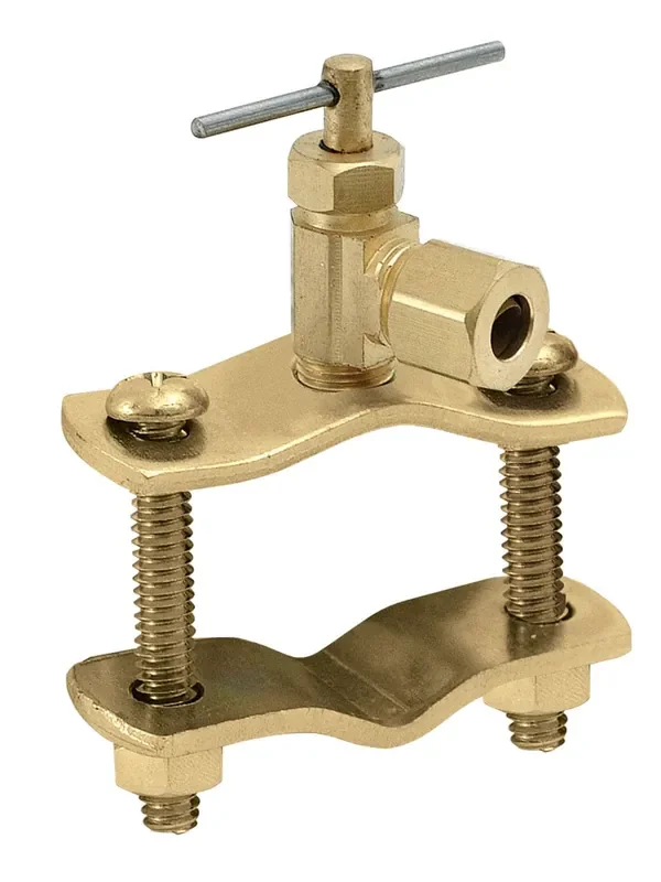 EASTMAN 1/4-in Compression x 1/4-in Compression Brass Multi turn Stop Saddle valve