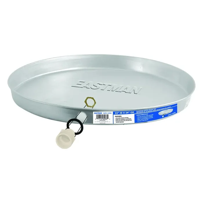 EASTMAN 22-in ID Aluminum Water Heater Drain pan with CPVC Fitting