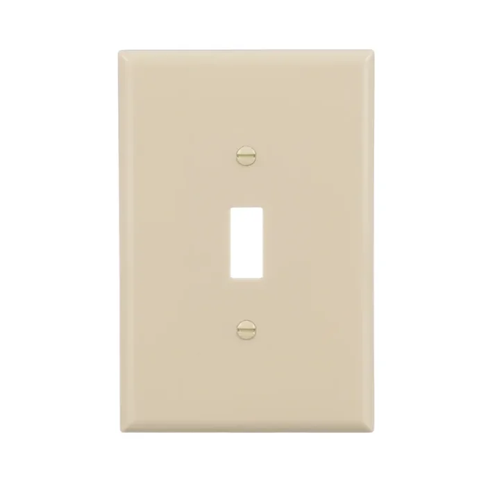 Eaton 1 -Gang Jumbo Size Ivory Thermoplastic Indoor Toggle Wall Plate