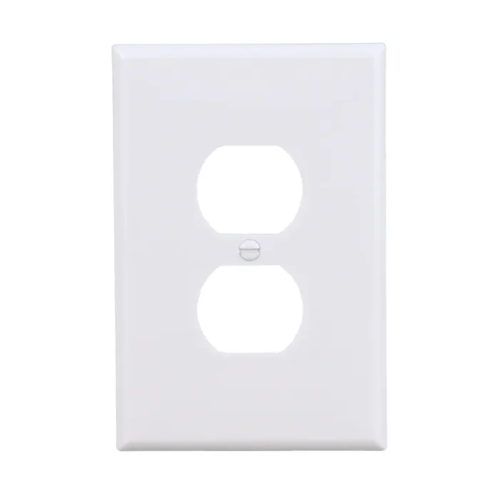 Eaton 1 -Gang Jumbo Size White Thermoplastic Indoor Duplex Wall Plate 10 -Pack