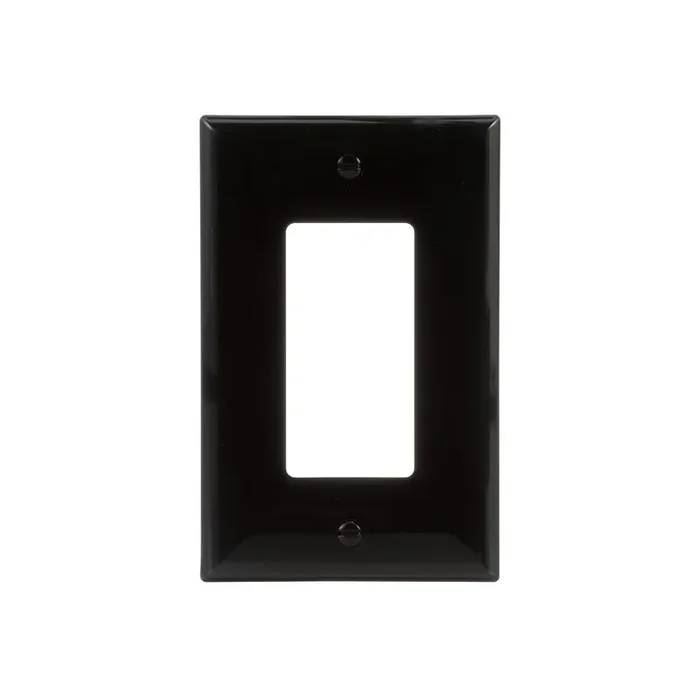 Eaton 1 -Gang Midsize Size Black Polycarbonate Indoor Decorator Wall Plate