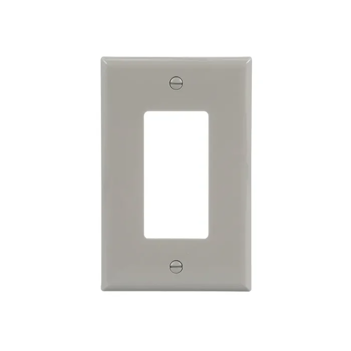 Eaton 1 -Gang Midsize Size Gray Polycarbonate Indoor Decorator Wall Plate