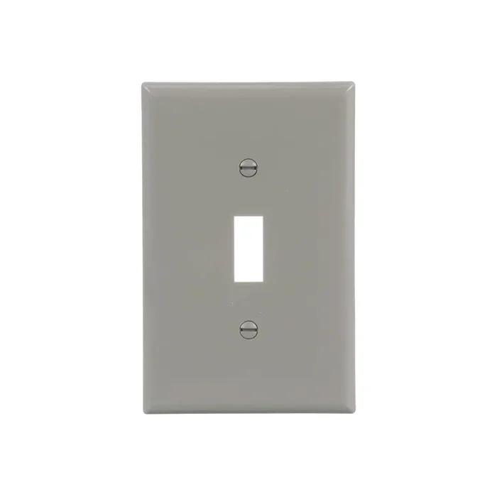 Eaton 1 -Gang Midsize Size Gray Polycarbonate Indoor Toggle Wall Plate