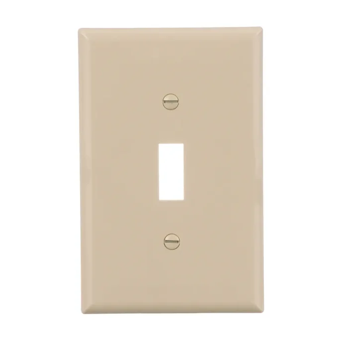 Eaton 1 -Gang Midsize Size Ivory Polycarbonate Indoor Toggle Wall Plate