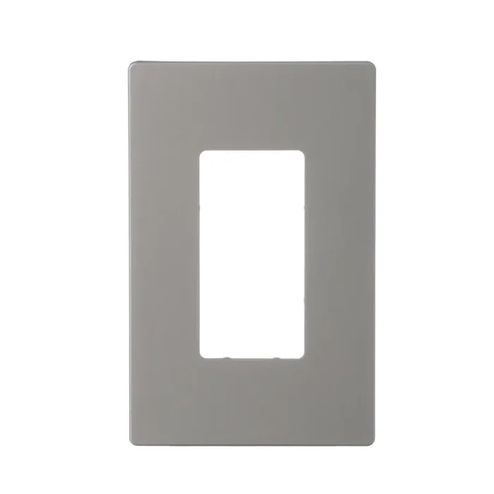 Eaton 1 -Gang Midsize Size Silver Granite Polycarbonate Indoor Screwless Decorator Wall Plate