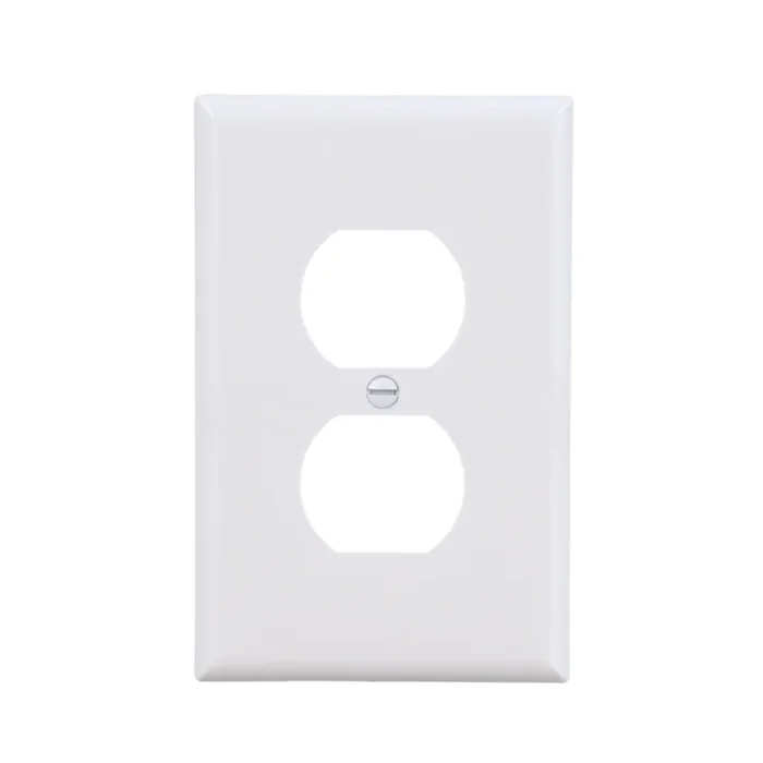 Eaton 1 -Gang Midsize Size White Polycarbonate Indoor Duplex Wall Plate 10 -Pack