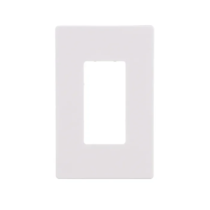 Eaton 1 -Gang Midsize Size White Polycarbonate Indoor Screwless Decorator Wall Plate 5 -Pack