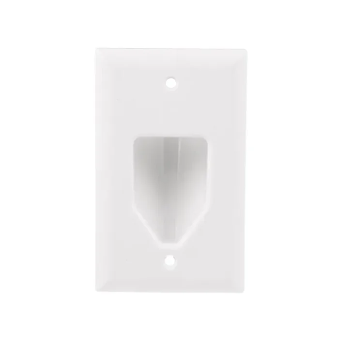 Eaton 1 -Gang Midsize Size White Thermoplastic Indoor Recessed Wall Plate