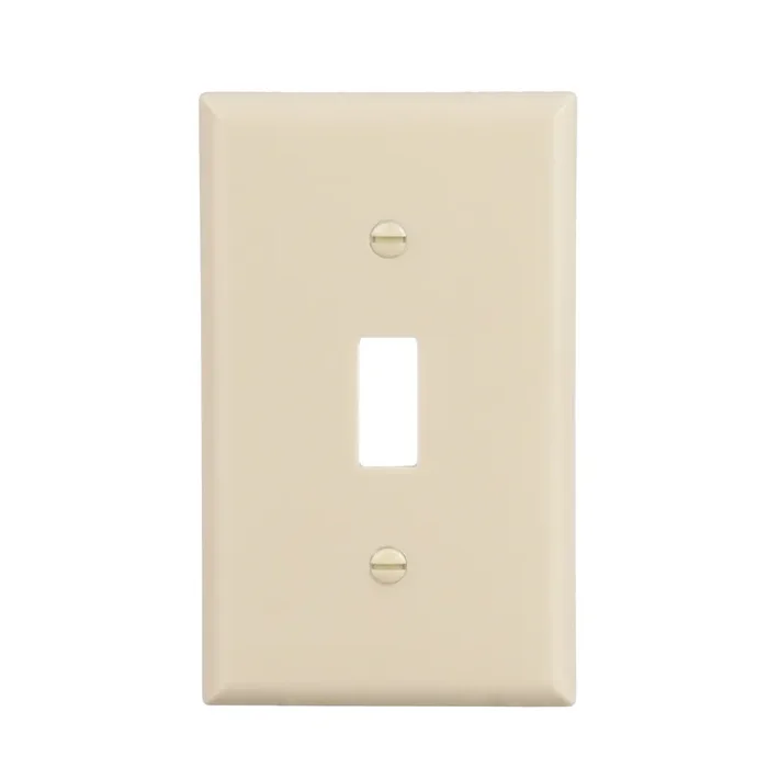 Eaton 1 -Gang Standard Size Ivory Plastic Indoor Toggle Wall Plate