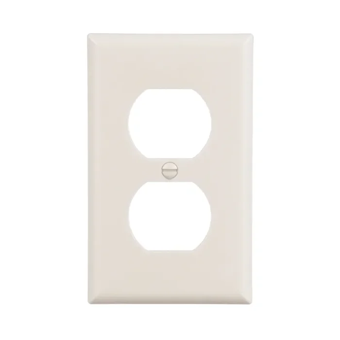 Eaton 1 -Gang Standard Size Light almond Thermoplastic Indoor Duplex Wall Plate