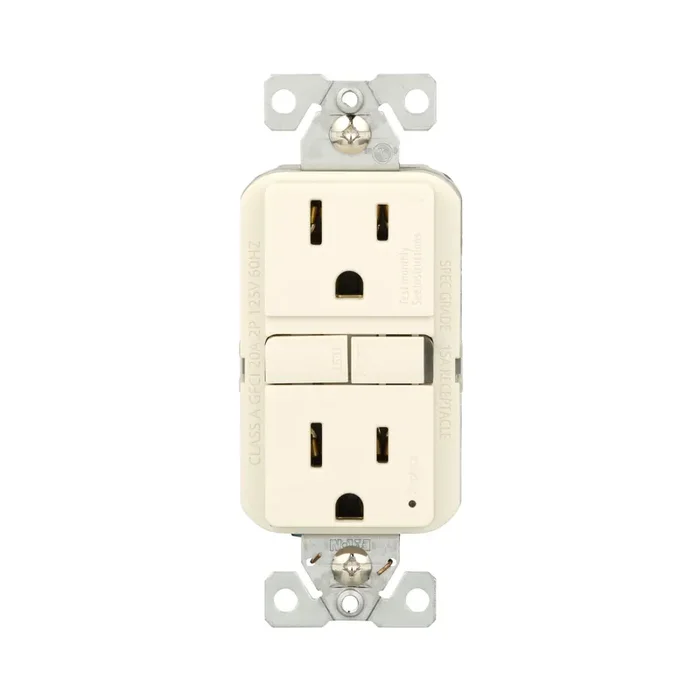 Eaton 15 -Amp 125-volt GFCI Residential Decorator Outlet , Light Almond 3 -Pack