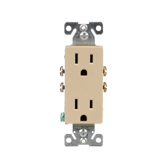Eaton 15 -Amp 125-volt Residential Decorator Outlet , Ivory