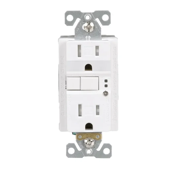 Eaton 15 -Amp 125-volt Tamper Resistant GFCI Residential/Commercial Decorator Outlet with night light , White