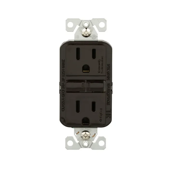 Eaton 15 -Amp 125-volt Tamper Resistant GFCI Residential Decorator Outlet , Brown
