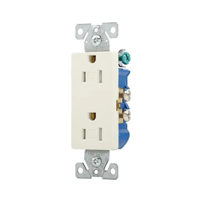 Eaton 15 -Amp 125-volt Tamper Resistant Residential Decorator Outlet , Light almond