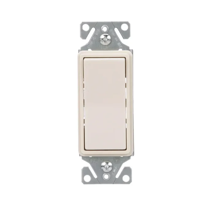 Eaton 15-amp Single-pole Illuminated Rocker Light Switch , Light almond
