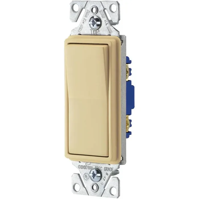 Eaton 15-amp Single-pole Rocker Light Switch , Ivory