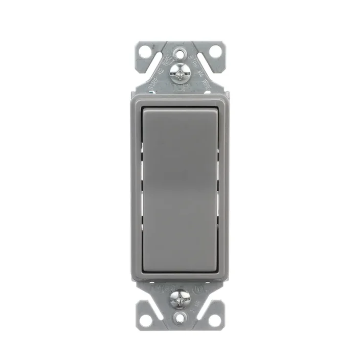 Eaton 15-amp Single-pole Rocker Light Switch , Silver Granite