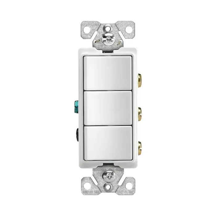 Eaton 15-amp Single-pole Rocker Light Switch , White