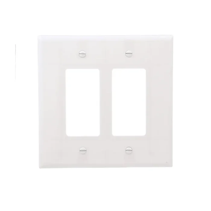 Eaton 2 -Gang Jumbo Size White Thermoplastic Indoor Decorator Wall Plate