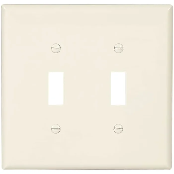 Eaton 2 -Gang Midsize Size Light almond Polycarbonate Indoor Toggle Wall Plate