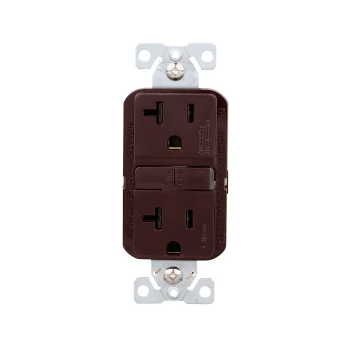 Eaton 20 -Amp 125-volt Tamper Resistant GFCI Residential Decorator Outlet , Brown