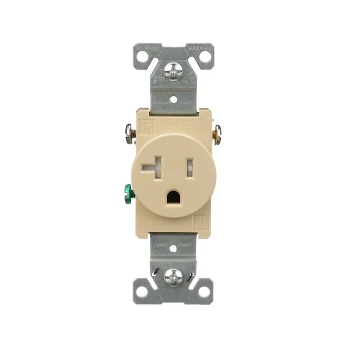 Eaton 20 -Amp 125-volt Tamper Resistant Residential/Commercial Round Outlet , Ivory