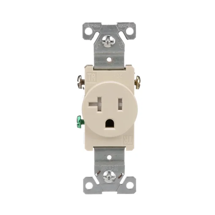 Eaton 20 -Amp 125-volt Tamper Resistant Residential/Commercial Round Outlet , Light almond