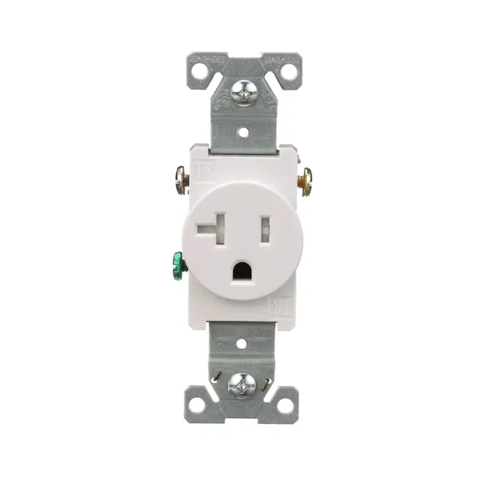 Eaton 20 -Amp 125-volt Tamper Resistant Residential/Commercial Round Outlet , White