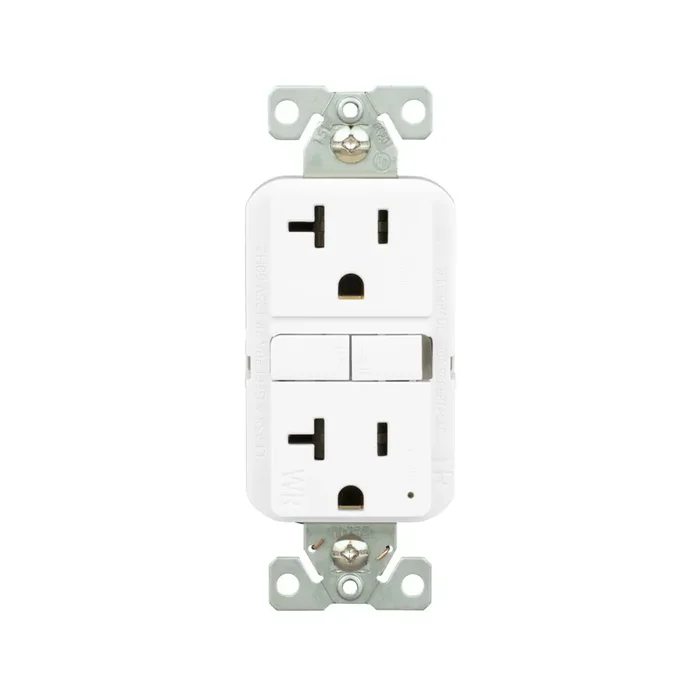 Eaton 20 -Amp 125-volt Tamper Resistant Weather Resistant GFCI Residential Decorator Outlet , White