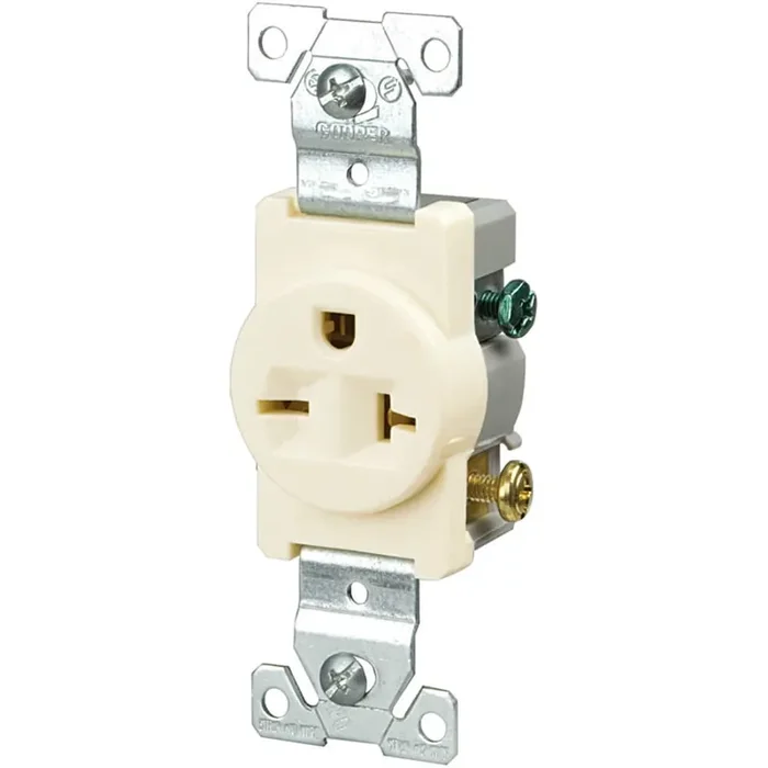 Eaton 20 -Amp 250-volt Commercial Round Outlet , Light almond