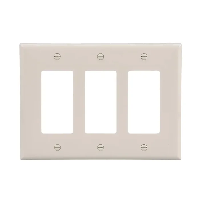 Eaton 3 -Gang Midsize Size Light almond Polycarbonate Indoor Decorator Wall Plate