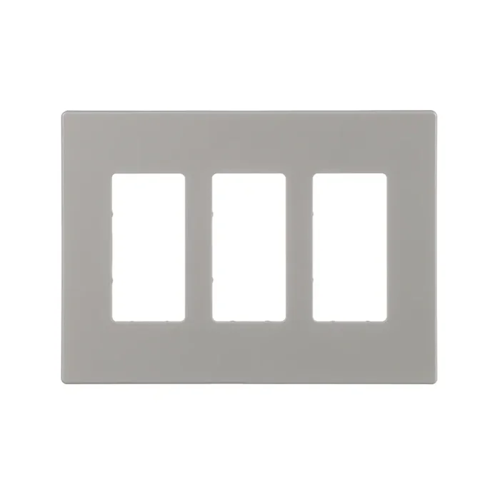 Eaton 3 -Gang Midsize Size Silver Granite Polycarbonate Indoor Screwless Decorator Wall Plate