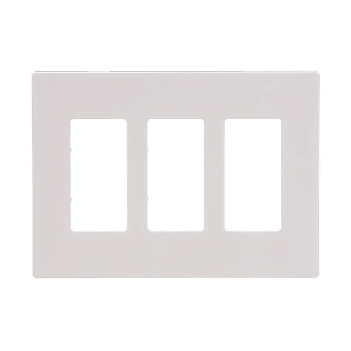 Eaton 3 -Gang Midsize Size White Polycarbonate Indoor Screwless Decorator Wall Plate