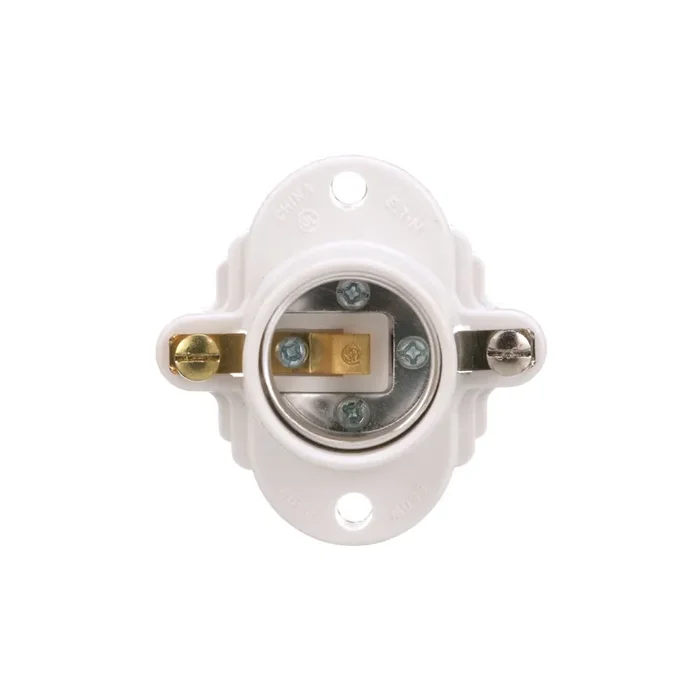 Eaton 660 -Watt Plastic Keyless Cleat Socket , White